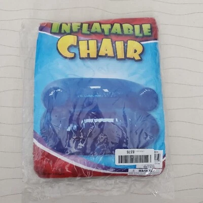INFLATABLE Chair Transparent Blue High Density Plastic 38” NEW - Image 1 of 3
