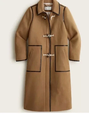 37. J. Crew ba537 Mujer Colección Abrigo Italiano Otoño Manta Lana Marrón 12 $550 Foto 1 de 4