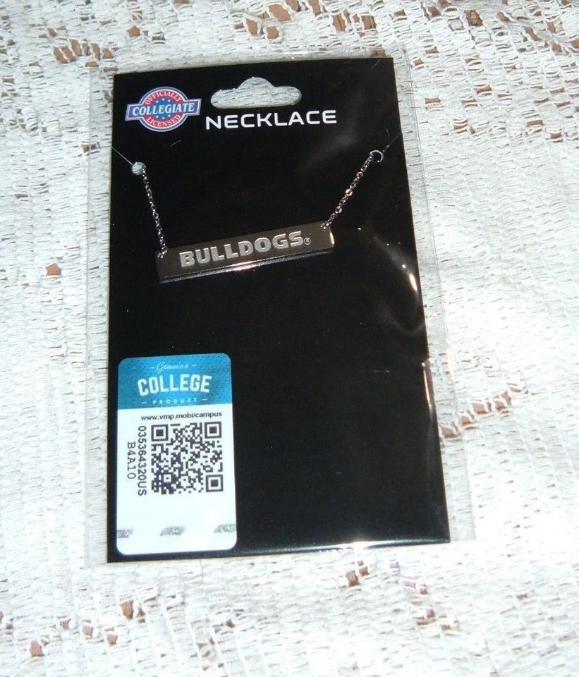 COLLAR BARRA PLATA GEORGIA BULLDOG 1 1/2" LARGO X 1/4" JUEGO DÍA JOYERÍA NU Foto 1 de 1