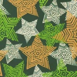 2m Geschenkpapierrolle Sterne Muster Motiv Weihnachten Weihnachtspapier grün - Picture 1 of 2