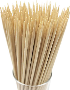12" Natural Bamboo Skewers for Bbq，Appetiser，Fruit，Cocktail，Kabob，Chocolate Foun