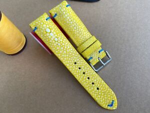 26mm 24mm 22mm 21mm 20mm 19 18 16m 14mm Yellow Stingray Leather Watch Strap Band