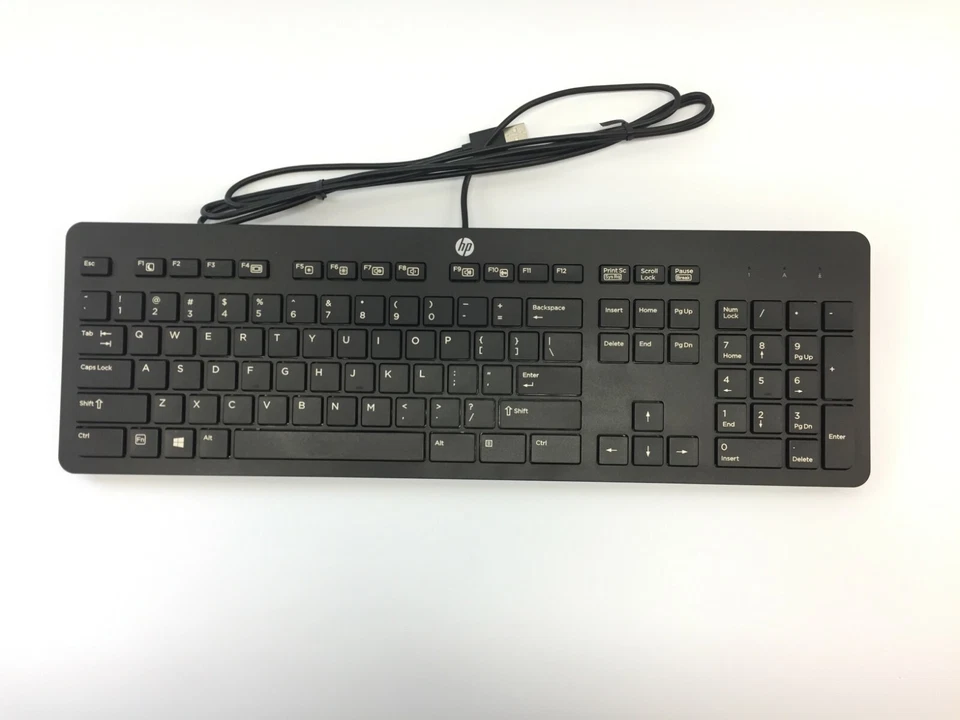 HP USB Keyboard Slim Wired For Professional Business Use Computer PC Desktop - Image 1 of 4