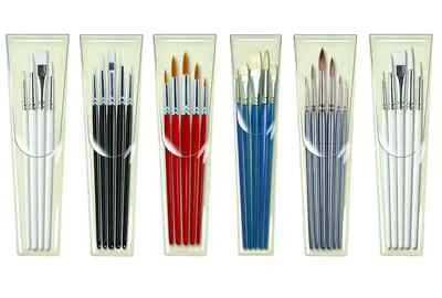 PRO ARTE KÜNSTLER FARBPINSELSETS VERSCHIEDENE GRÖSSEN AQUARELL ACRYL ÖL KUNST HANDWERK