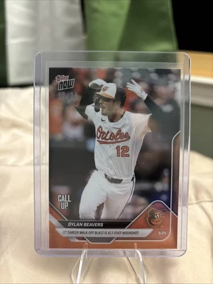 Dylan Beavers Orange Foil /25 “Call Up” Baltimore Orioles  - Image 1 of 2