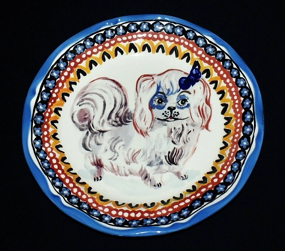 Plato de cena Anthropologie Nathalie Lete PEKINGÉS perro francófilo Foto 1 de 3