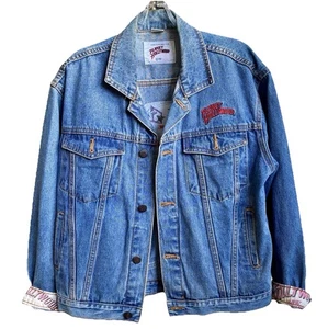 Giacca jeans vintage anni 90 Planet Hollywood New Orleans ricamata denim donna 12 - Foto 1 di 7