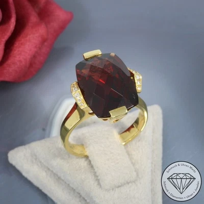 Wert 2490 € Brillant Granat Ring 750 18 Karat Gelb Gold xxyy - Bild 1 von 4