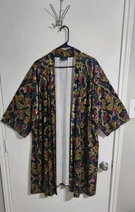 Mod Cloth Velvet Floral Kimono Top Sz 1X/2X Open Front Whimsigoth Fairy  - Picture 1 of 7