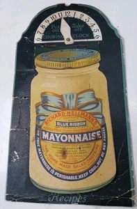 Reloj de cocina vintage Hellmann’s Blue Ribbon Mayo libro de recetas publicidad - Imagen 1 de 4