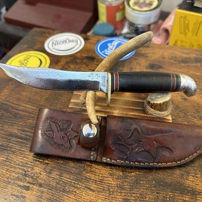  Western boy Scouts of America Fixed Blade Knife vintage  with custom  sheath - Image 1 of 4