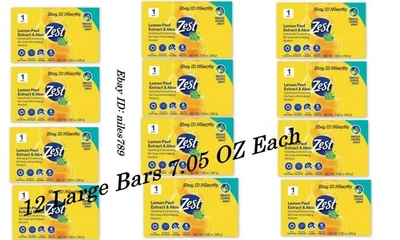 Zest Lemon Peel Extract & Aloe 7.05 oz Bar Soap, 12 X L Bars - Discontinued - Image 1 of 2