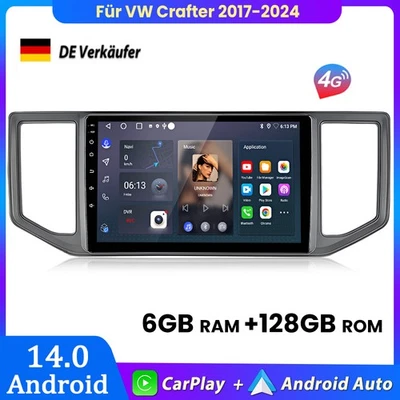 6+128G Autoradio Carplay Android GPS Navi 4G Wifi DAB+ Für VW Crafter 2017-2024 - Bild 1 von 4