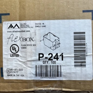 Allied geformte 1 Gang Kunststoff Flexbox-Schalter Steckdose Box 24 cu in Menge 99 P-241 - Bild 1 von 3