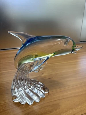V. NASON & C. MURANO DOLPHIN SCULPTURE 28CM ITALIAN ART GLASS FIGURINE VINTAGE - image 1 of 3