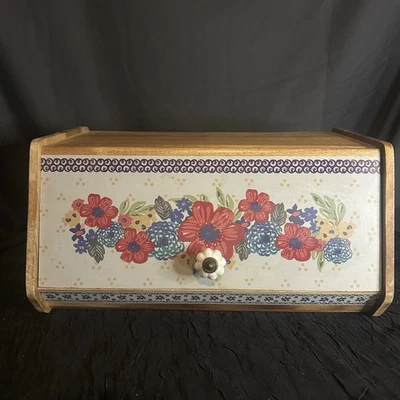 Деревянная коробка для хлеба The Pioneer Woman с цветочным рисунком акация декор фермерского дома - Изображение 1 из 4