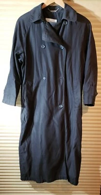 Impermeable Vintage London Fog Negro Doble Pecho Talla 2 Pequeño Foto 1 de 4