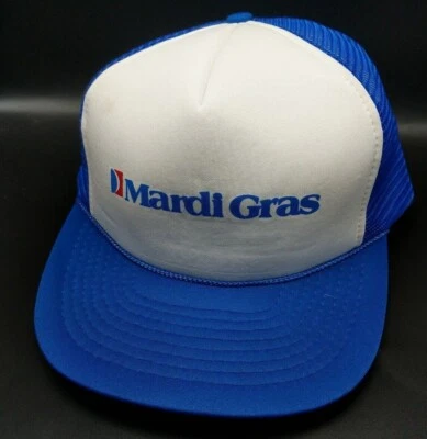 CARNIVAL CRUISE LINES MARDI GRAS Sombrero Vintage Azul Blanco Gorra Snapback Ajustable Foto 1 de 4