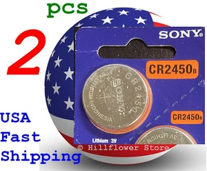 2 piezas tarjeta CR2450 2450 LM2450 BR2450 3V batería de litio Sony expiración 2029 - Imagen 1 de 6