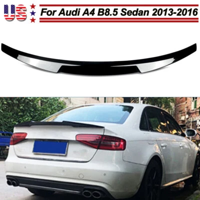 FITS 13-2016 AUDI A4 B8.5 SEDAN GLOSSY BLACK V STYLE REAR TRUNK SPOILER WING LID Foto 1 de 4