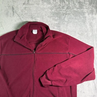 De Colección Haband Informal Joe Chaqueta de Vellón Cremallera Completa Borgoña Pullover Exterior Para Hombres XL Foto 1 de 4