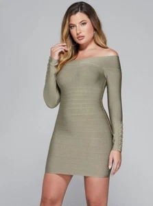 Nuevo Guess Marciano Beckett Vestido Elástico ceñido al cuerpo con cordones al hombro 0 XS - Imagen 1 de 6