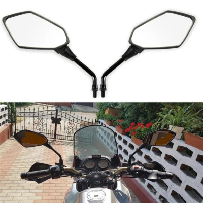 Par de espejos retrovisores laterales negros para scooter para Suzuki Burgman 200 400 650 Street Foto 1 de 4