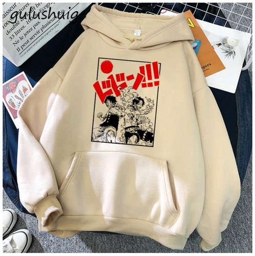 VETEMENTS Felpa con cappuccio One Piece Rufy Anime Camicia con cappuccio pullover cappotto pullover