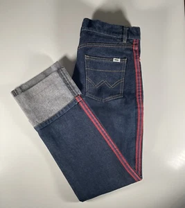 Wink Denim Jeans Womens 6 Blue Red Stripe 30x29 Cuffed Made USA Cotton Comfort - Picture 1 of 20