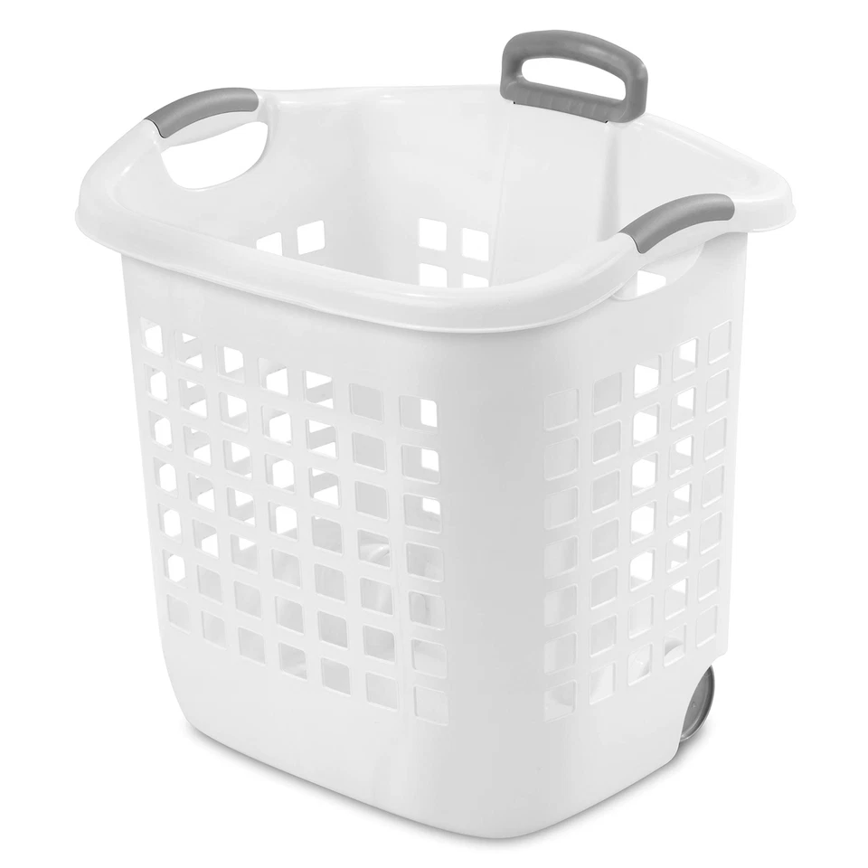 Sterilite 1.75 Bushel Ultra Wheeled Laundry Basket Plastic, White, (Pack of 1) - Image 1 of 1