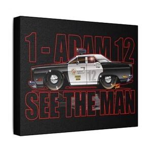 ADAM 12 1967 PLYMOUTH BELVEDERE Police Car Canvas Art Print - 11x14 - Picture 1 of 5