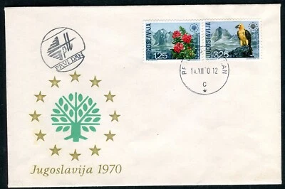 1407 - Yugoslavia 1970 -European Nature Protection - Birds - Eagle - FDC - Image 1 of 2