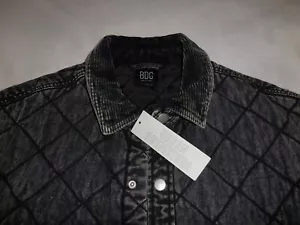 BDG Urban Outfitters Men’s Washed Black Quilted Jacket - Size Medium NWT - Picture 1 of 6