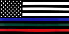 Lot of 6 USA Thin Blue Green Red Thin Line Police Military Fire Bumper Sticker