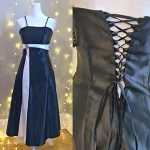 1990s Vintage Jessica McClintock Gunne Sax Formal Rhinestone Corset Cocktail 3 - Picture 1 of 11