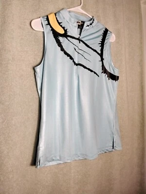 Camisa Polo Jamie Sadock Para Mujer Talla M Azul Turquesa Cremallera Sin Mangas Top Foto 1 de 4