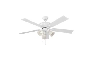 Harbor Breeze, 52"  White LED Indoor Ceiling Fan | Frosted Glass Shades Light  - Picture 1 of 12