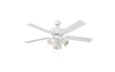 Harbor Breeze, 52"  White LED Indoor Ceiling Fan | Frosted Glass Shades Light  - Image 1 of 4