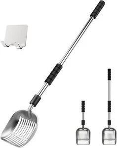 Cat Litter Scoop, Metal Litter Scooper with Deep Shovel, Detachable Long - Picture 1 of 3