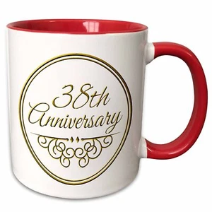 3dRose 38th Anniversary gift - gold text for celebrating wedding anniversaries - - Picture 1 of 14