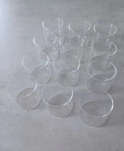 Set of 12 Small Glass Tealight Holders - Clear Glass - Size 5.7cm W x 5cm H - Picture 1 of 8