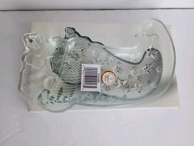 Рождественский чулок 8 «стеклянная сервировочная тарелка конфеты блюдо чаша кристально прозрачный - Изображение 1 из 4