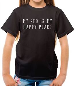 My Bed is My Happy Place - Kids T-Shirt - Funny Teen Teenager Sleep Love Lazy