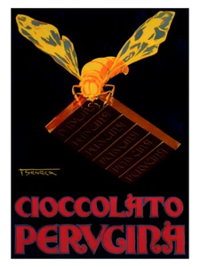 Cioccolato Pervegina Schokoriegel Biene Insekt Werbung Poster Kunstdruck - Bild 1 von 1