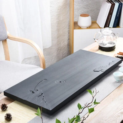 Newly Listed Chinese Black Stone Tea Tray Fishing Design Carved Weighted Tray - Image 1 of 4