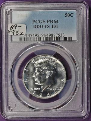 1964 Kennedy Half.  DDO FS-101.  In PCGS Holder.  PR64.  K952 - Image 1 of 2