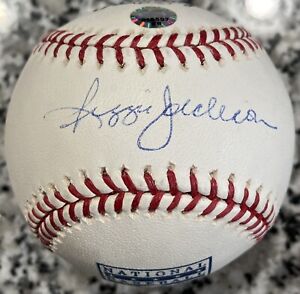 REGGIE JACKSON Auto Signed HOF LOGO Baseball STEINER SPORTS & MLB Authenticated