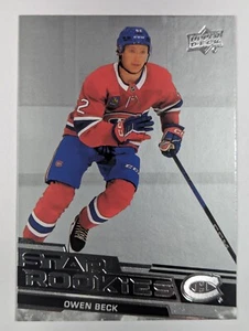 2023-24 Upper Deck Star Rookies Box Set #9 Owen Beck Tarjeta de Novato RC QTY - Imagen 1 de 2
