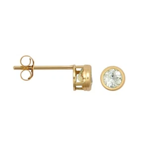 9ct Gold Blue Topaz Stud Earrings - Natural Topaz Earrings - Solid 9ct Gold - Picture 1 of 10