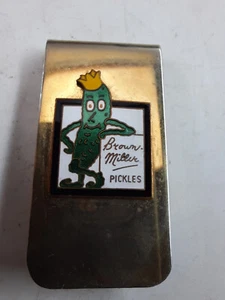 Clip de dinero publicitario antiguo Brown Miller Pickles, muy raro, difícil de encontrar usado en excelente estado - Imagen 1 de 7